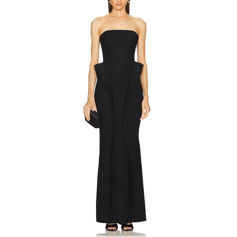 Michael Costello Black Strapless Gown